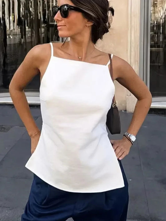 Lace Up Backless Camisole